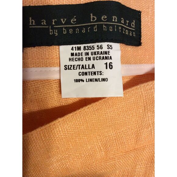 NWOT 100% Linen Plus Maxi Skirt Harve Benard 16 Pockets Button front Retro - Picture 5 of 5